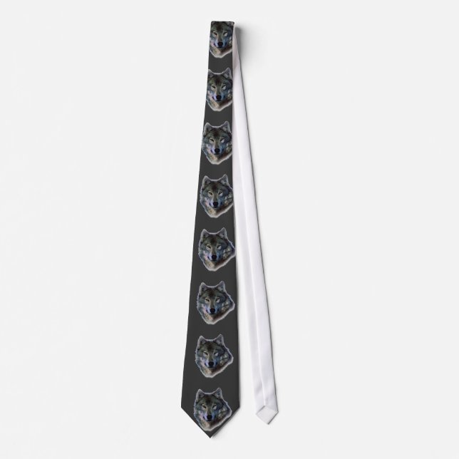Grått Varg Ögon Freedom Leaeness Neck Tie Slips (Framsida)