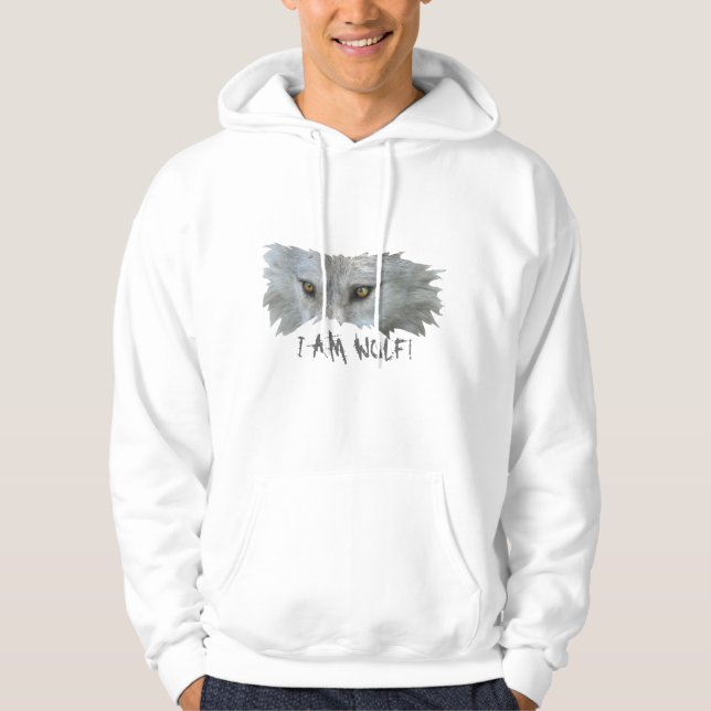 GRÅTT VARG ÖGON Wildlife Hoodie (Framsida)