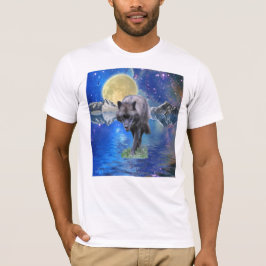 GRÅTT VARG & OUTER-SPACE Fantasy Wildlife Art Tee