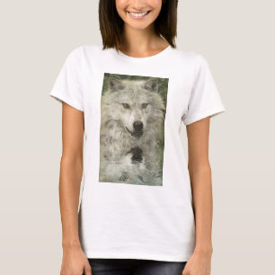 Grått Varg Pencil Sketch Wildlife Art Gift T-shirt