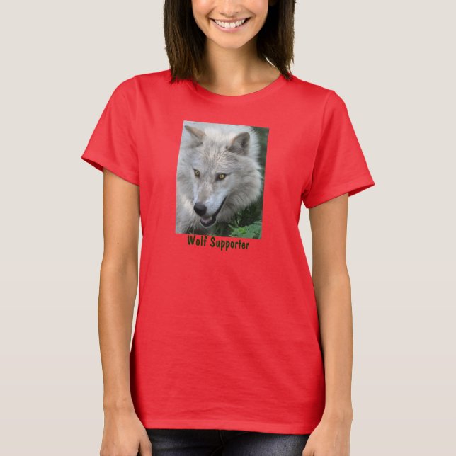 Grått Varg Porträtt Wildlife T-Shirt (Framsida)