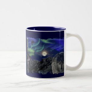 Grått Varg, Ravens & Aurora & Totem Wildlife Mugg