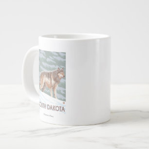 Grått-Varg StåendeSouth Dakota Jumbo Mugg