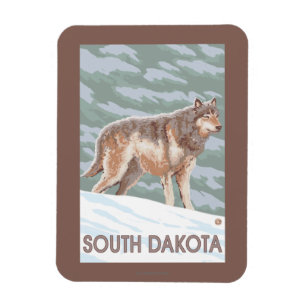 Grått Varg ständigaSouth Dakota Magnet