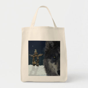 GRÅTT VARG, STARS och INUKSHUK Carry Bag Collectio Tygkasse