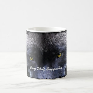 GRÅTT VARG SUPPORTER Varg Ögon Wildlife Gift Mugg