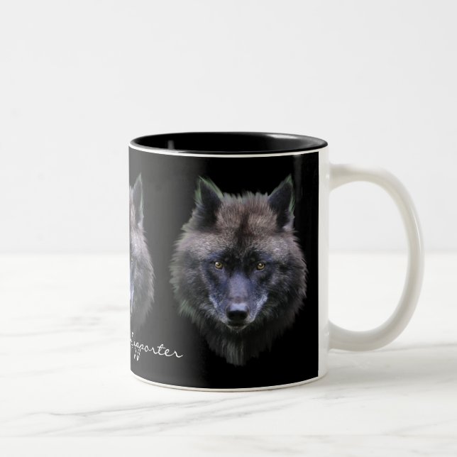 GRÅTT VARG SUPPORTER Wildlife Gift Mugg (Höger)