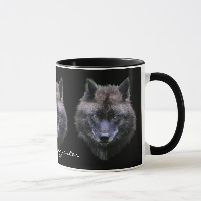 GRÅTT VARG SUPPORTER Wildlife Gift Mugg (Höger)