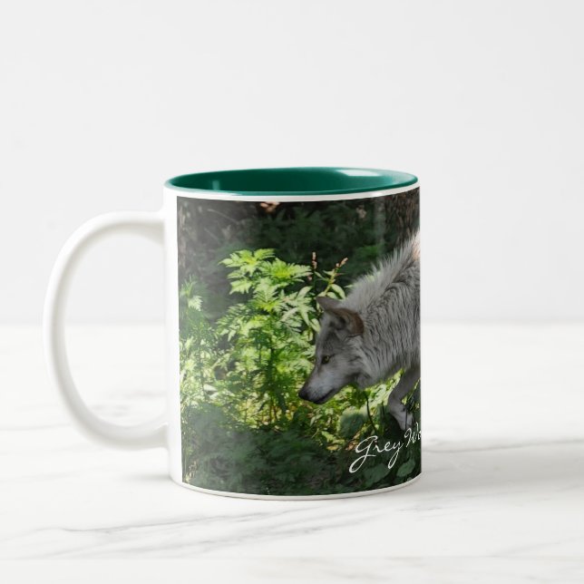 GRÅTT VARG Supporter Wildlife Gift Mugg (Vänster)
