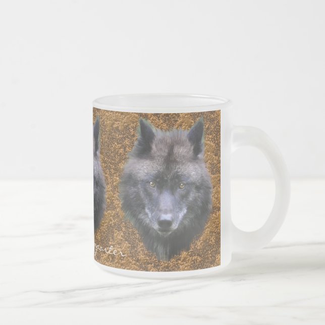 GRÅTT VARG SUPPORTER Wildlife Gift Mugg (Höger)
