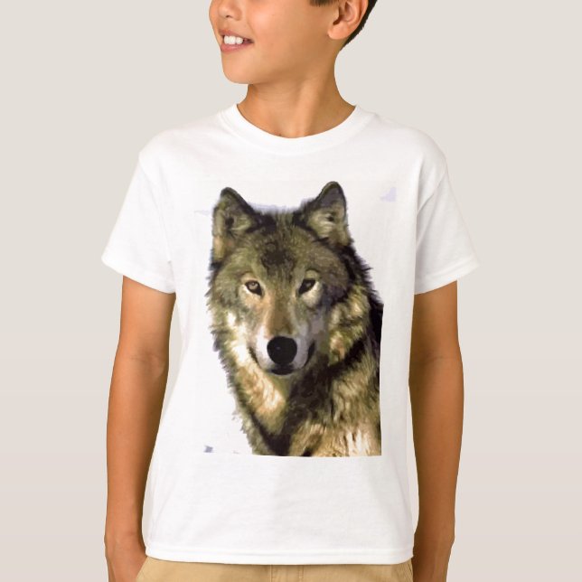 Grått Varg T Shirt (Framsida)