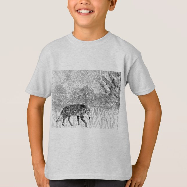 Grått Varg Vild Animaliskt Tee (Framsida)