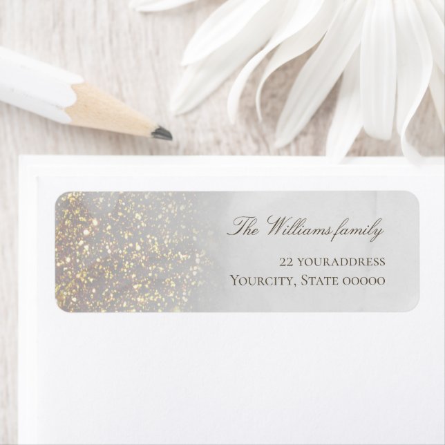 grått-vattenfärgsetikett returadress etikett (Insitu)