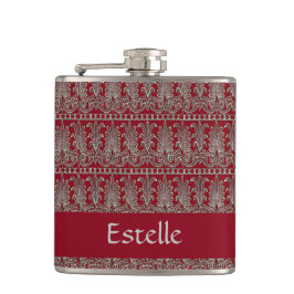 Grått Victorian dekorative mönster maroon Fickplunta