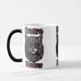 Grått Vild Grått Cat med tillskurna glasögon Magisk Mugg