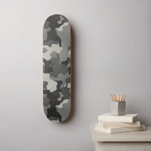 Grått Vintage Camo Realistic Worout Effect Mini Skateboard Bräda 18,5 Cm