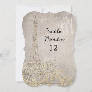 Grått Vintage Paris Parisian Reception Bordsnummer