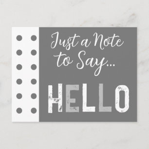 Grått vit bara en lapp till hej vykort