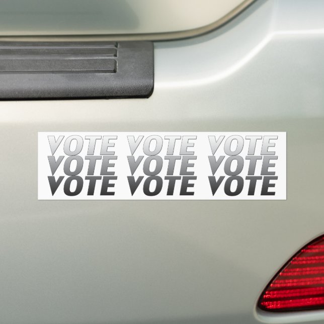 grått / vit - Bumper Sticker Bildekal (På Bil)