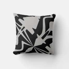 Grått Vit diagonal, stor Abstrakt Ljud-våg Kudde