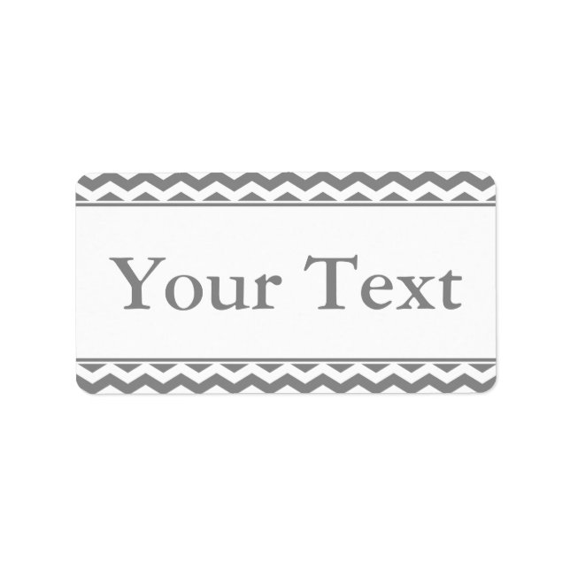 Grått & vit etikett eller etikett med Anpassningsb Adressetikett (Framsidan)