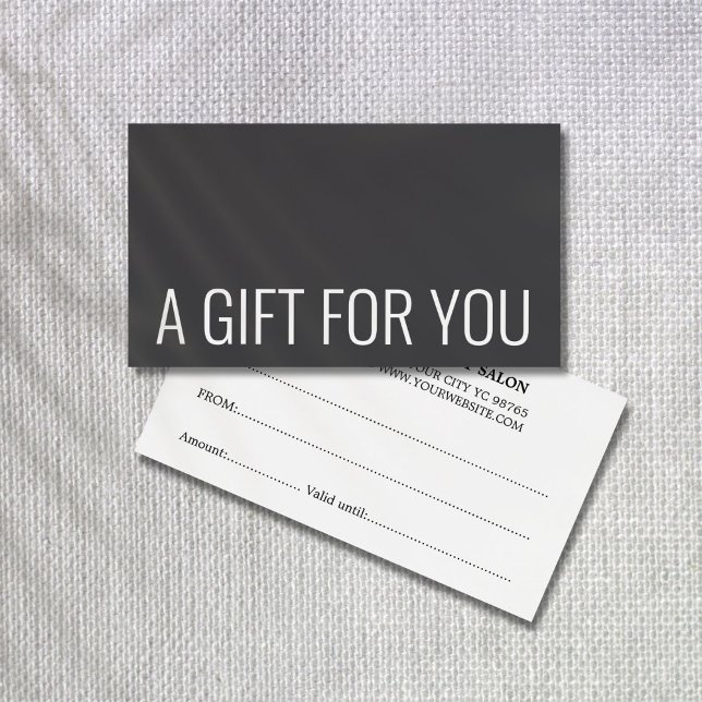 Grått Vit, fetstil, minimalistisk Elegant Mörk Visitkort (Skapare uppladdad)