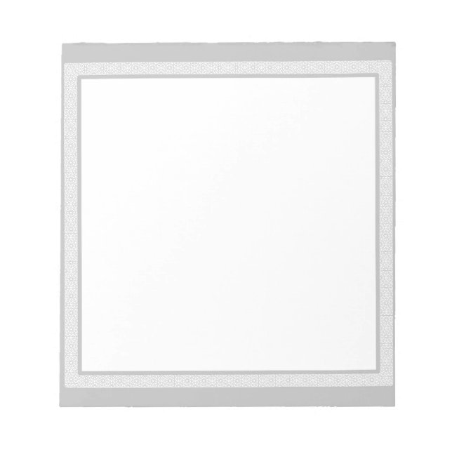 Grått & vit geometrisk Gräns Anteckningsblock (Framsida)