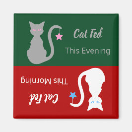 Grått/Vit Katt Matat påminnelse Magnet