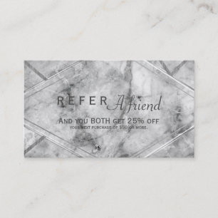 Grått & vit marble REFER A FRIEND Client Card Rabattkort