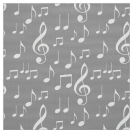 Grått, vit musik noter mönster tyg
