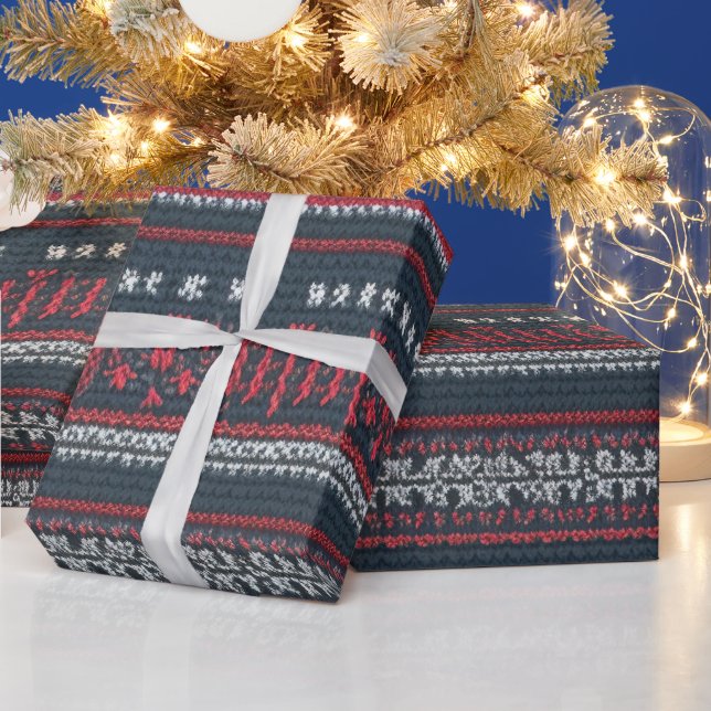 Grått, Vit och röd, fuktig julsdesign Presentpapper (Helgdagar)