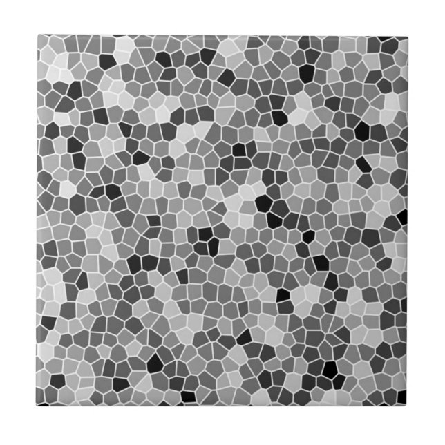 Grått, vit och svart honeycomb Mönster Mosaic Kakelplatta (Framsidan)