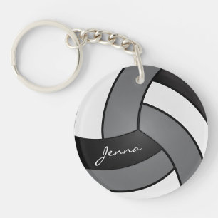Grått-, vit- och svart volleyball-design