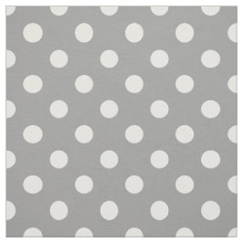 Grått, vit polka dots mönster tyg