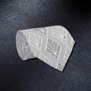 Grått & vita diamanter Art Deco Mönster Neck Tie Slips