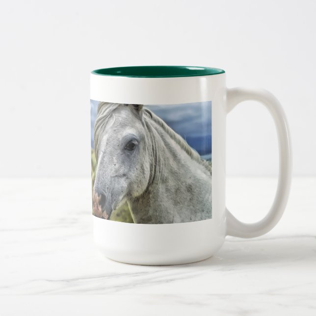 Grått/Vita häst Mugg (Höger)