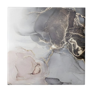 grått-vita plattor i svart och guld golv kakelplatta