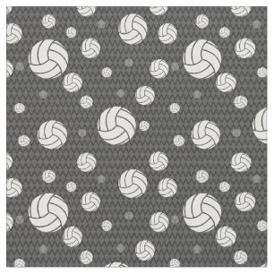 Grått Volleyball Chevron Patterned Tyg