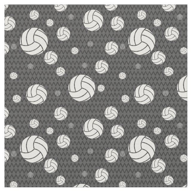 Grått Volleyball Chevron Patterned Tyg (Närbild)