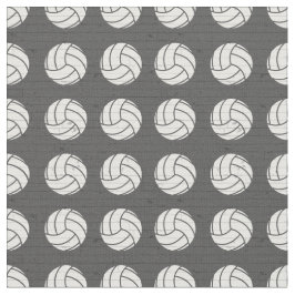 Grått Volleyball Wood Golv Patterned Tyg