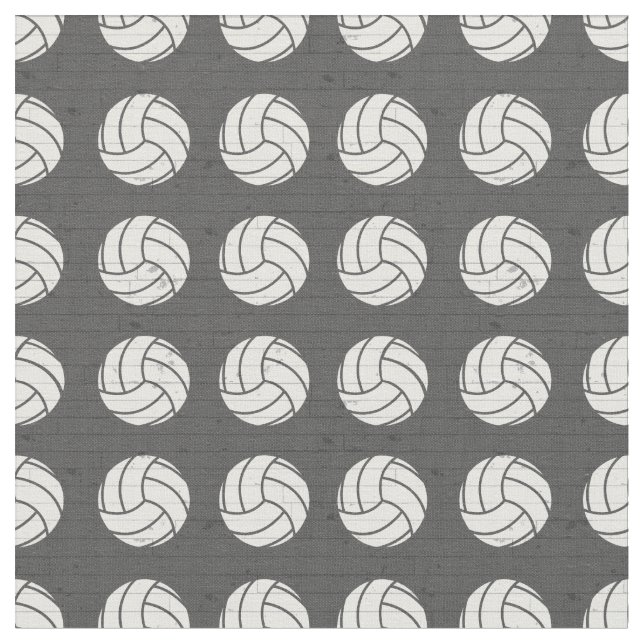 Grått Volleyball Wood Golv Patterned Tyg (Närbild)