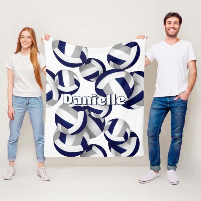 grått volleybollar Flickor i sportrumsdekaler Fleecefilt (På plats)