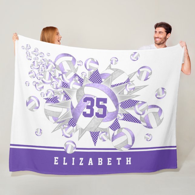 grått volleybollar och stjärnor fleecefilt (På plats)