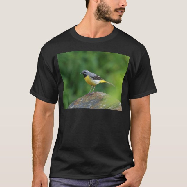 Grått Wagtail-fågel Tee (Framsida)