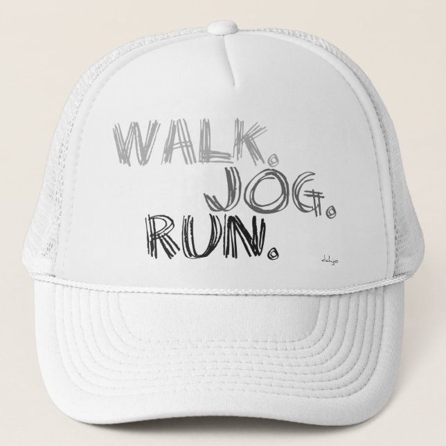 GRÅTT WALK JOG SPRINGA (font SCRIBBLE) Truckerkeps (Framsida)