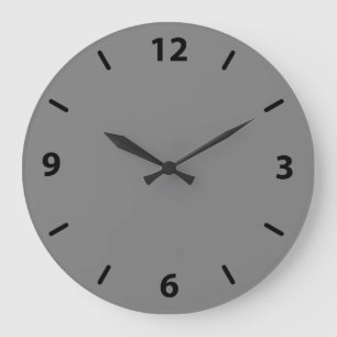 Grått Wall Clock med svarta siffror Stor Klocka