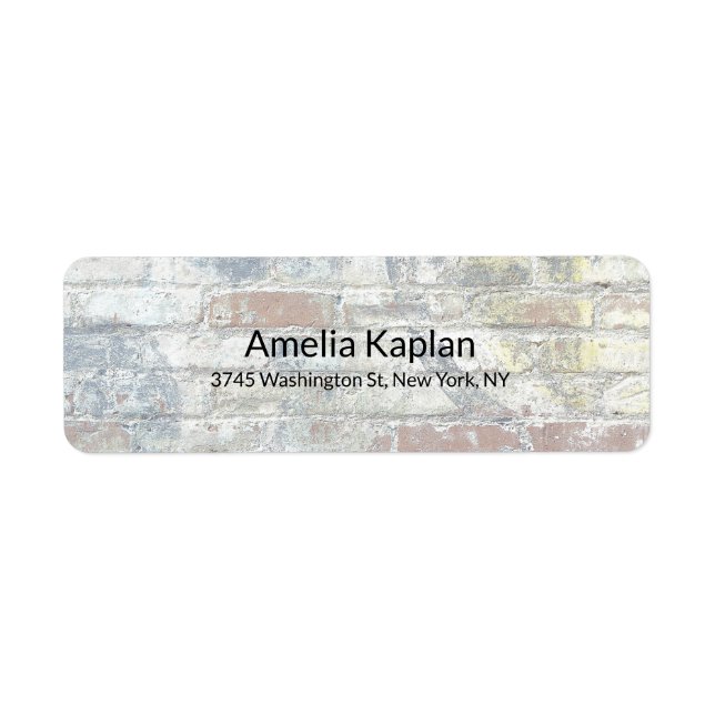 Grått Wall Modern Plain Minimalist Professionell Returadress Etikett (Framsidan)