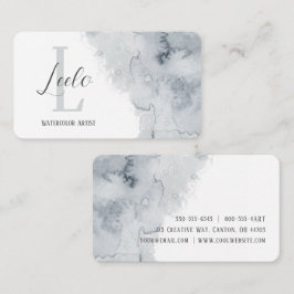 Grått Watercolor, Affärskort Visitkort