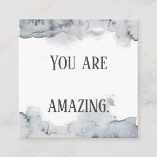 Grått Watercolor Affirmationskort Fyrkantigt Visitkort