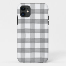 Grått Watercolor Buffalo Plaid Iphone 11 Tuff Fodr